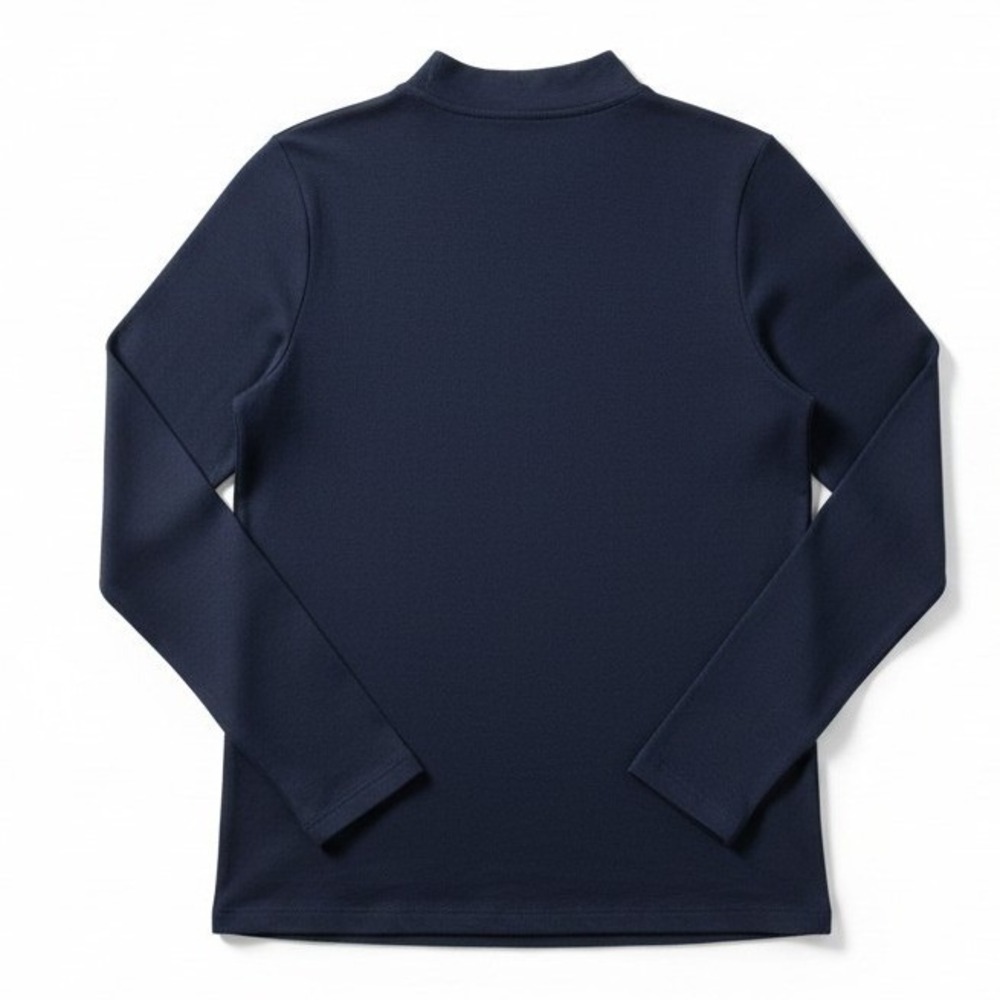 White Stag Womens XL 16-18 Mock Neck Long Sleeve Top Sapphire Blue Cotton K26